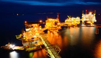 oilrig at night